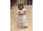 White Lace Infant Baptism Dress, Baby Girl Christening Gown, Heirloom Blessing Ceremony Outfit