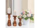 Buy a Wooden Pillar Candle Holder for Elegant Home Décor – Perilla Home